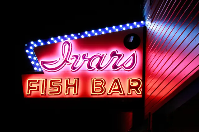 Ivar's, Seattle, at night II. Credit: Eliyahu Suskind